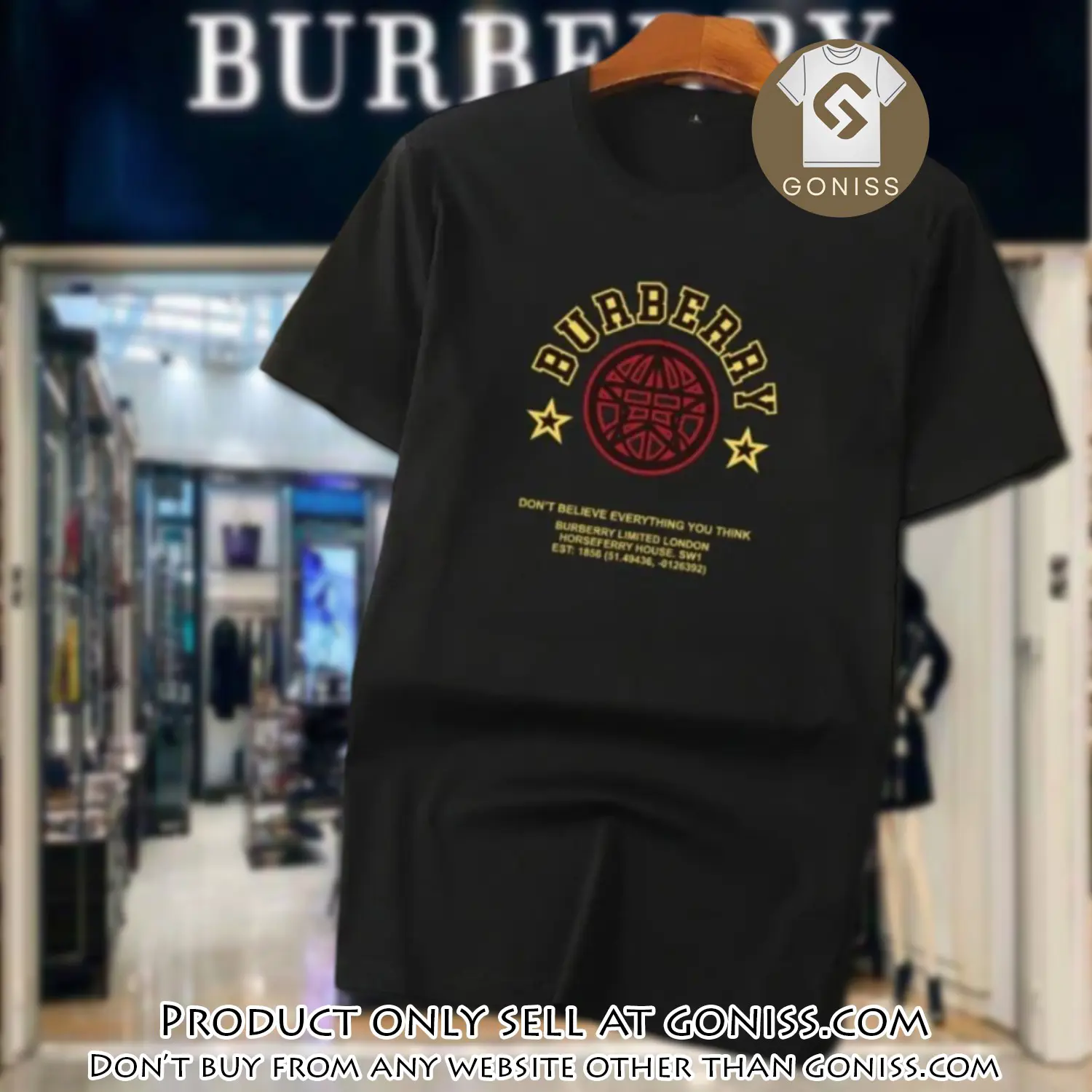 Burberry new black luxury brand unisex tshirt outfit for men women gn0416754